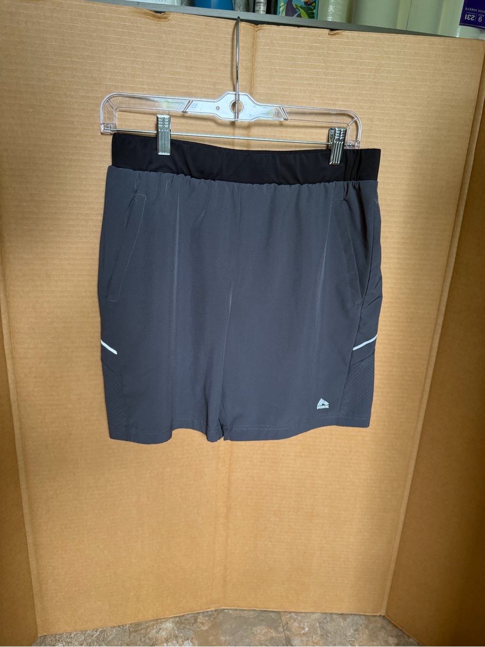 RBX Men's Athletic Shorts - Charcoal with Black Waistband